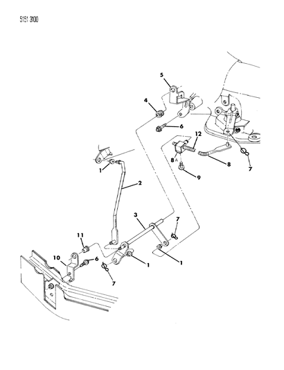 1985 Dodge Diplomat Controls, Gearshift, Lower With Column Shift Diagram