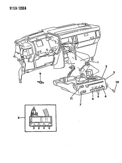 1991 Dodge Caravan Control, Air Conditioner Diagram