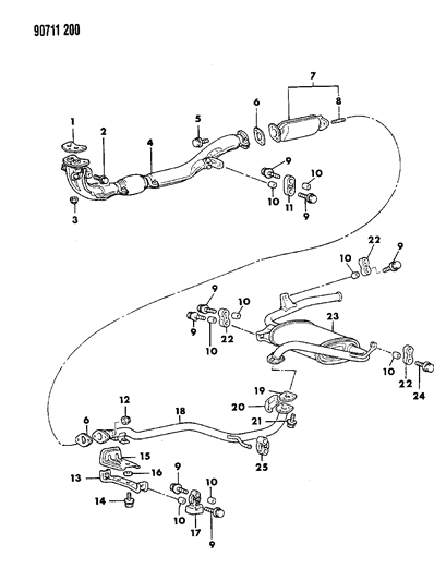 1990 Dodge Colt Exhaust System Diagram 4