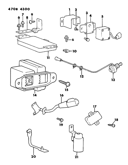 1984 Chrysler Conquest Horn - Relay - Flasher - Timer Diagram 2