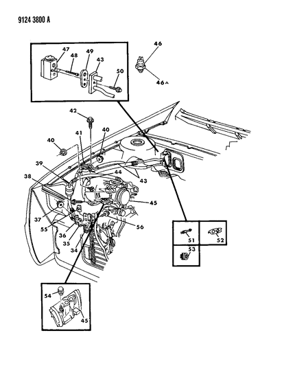 1989 Dodge Daytona Plumbing - A/C & Heater Diagram 1