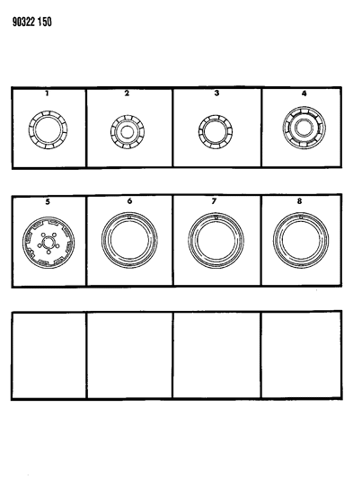 1991 Dodge D250 Caps & Covers, Wheel Diagram