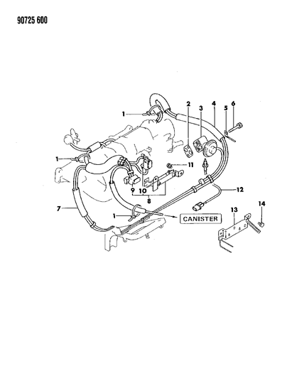 1990 Dodge Colt EGR System Diagram 1