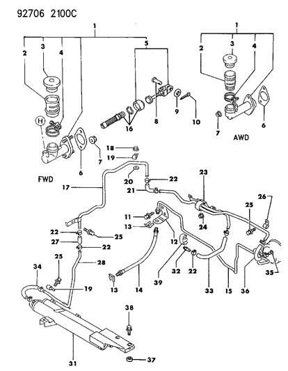 1994 Dodge Stealth Clutch Master Cylinder Diagram