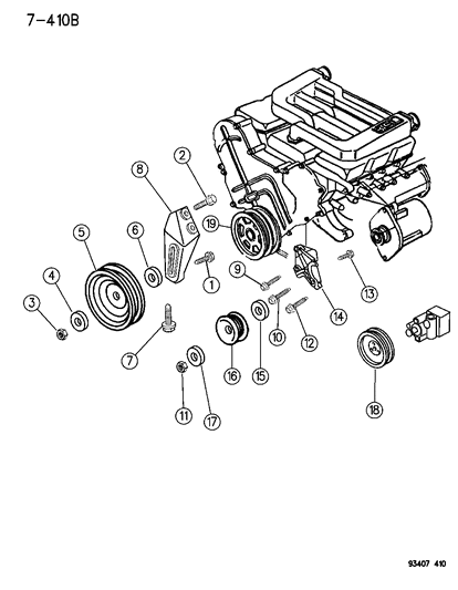 1993 Dodge Intrepid Drive Pulleys Diagram 2