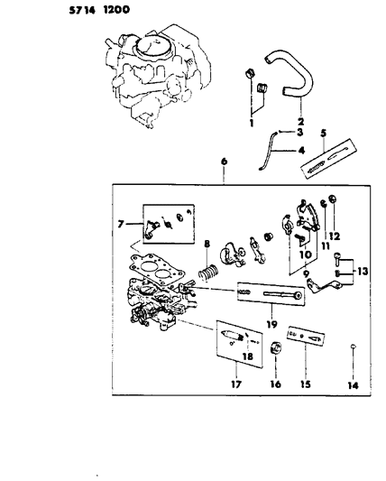 1985 Dodge Colt Carburetor Throttle Parts Diagram 1