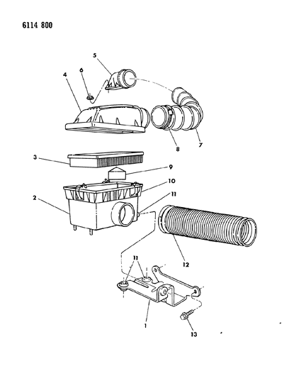 1986 Dodge 600 Air Cleaner Diagram 1