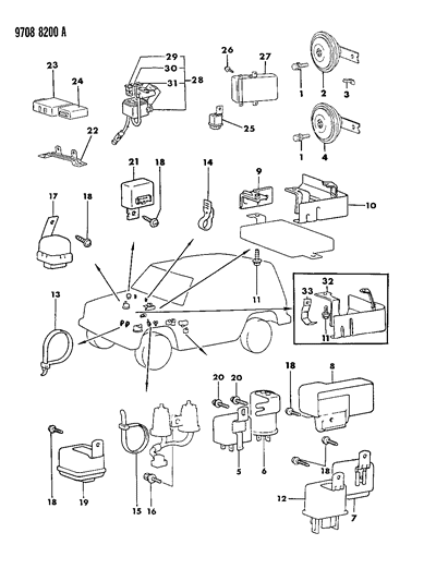 1989 Dodge Raider Band, Cable (55) Diagram for MS470404