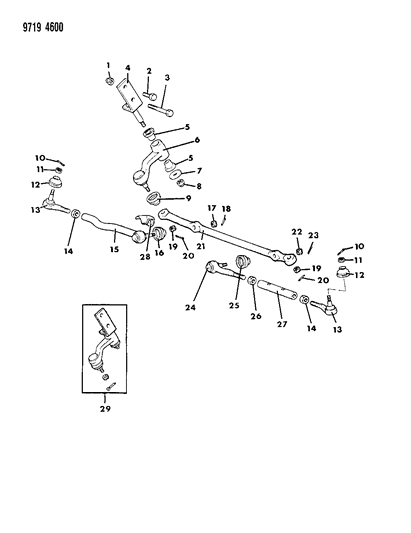 1989 Dodge Ram 50 Linkage, Steering Diagram 2