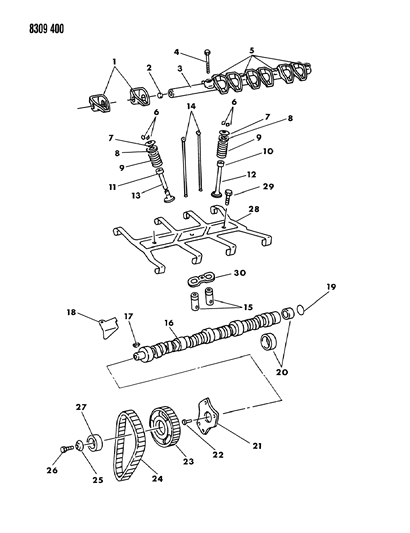 1988 Dodge D150 Camshaft & Valves Diagram 2