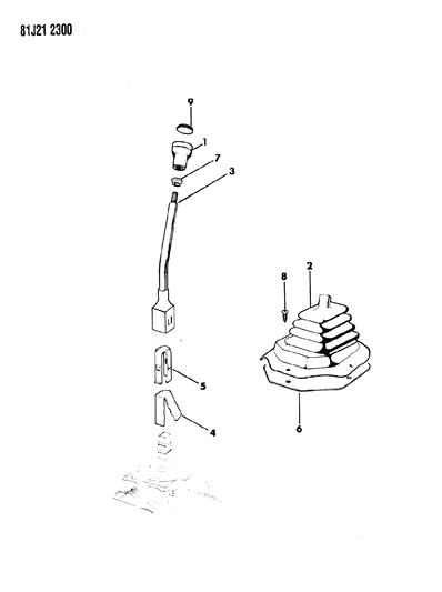 1985 Jeep Wrangler Controls, Gearshift Diagram 5