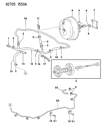 1993 Dodge Ram 50 Booster, Power Brake Diagram 1