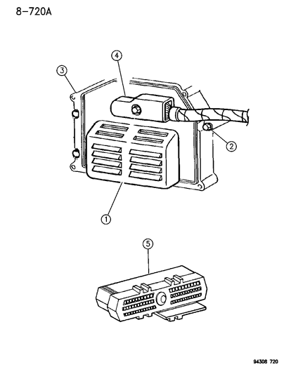 1996 Dodge Ram 1500 Engine Controller Module Diagram for R6028328