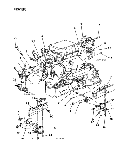 1988 Dodge Dynasty Engine Mounting Diagram 3