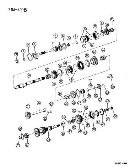 1996 Jeep Cherokee Gear Train , Reverse Idler Diagram 2