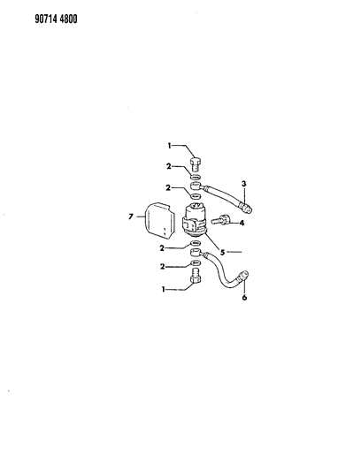 1990 Dodge Ram 50 Hose-Fuel Filter High Pressure Diagram for MB433976