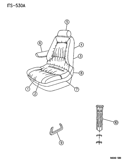 1994 Chrysler Town & Country Front Seat Diagram