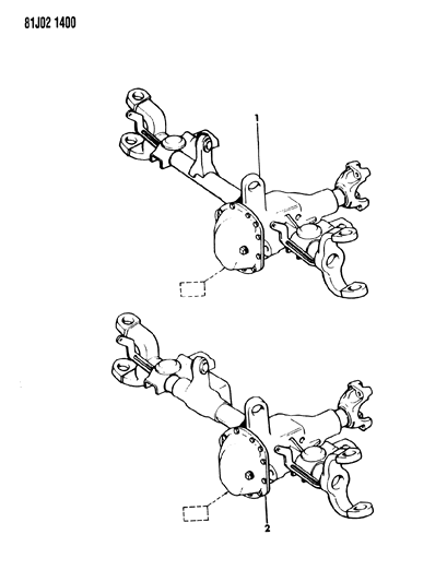 1985 Jeep Cherokee Axle Assembly, Front Diagram