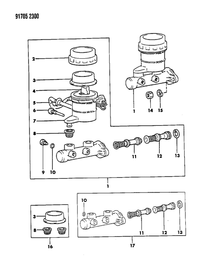 1991 Dodge Ram 50 Brake Master Cylinder Diagram