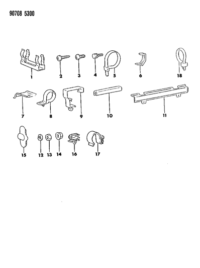 1990 Dodge Ram 50 Attaching Parts - Wiring Harness Diagram