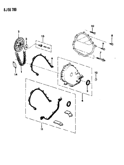 1989 Jeep Cherokee Timing Cover & Intermediate Shaft Diagram 3