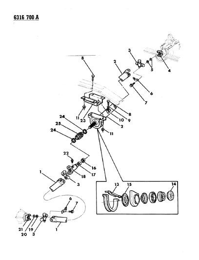 1986 Dodge W150 Propeller Shaft 2 Piece And Universal Joint Diagram 2