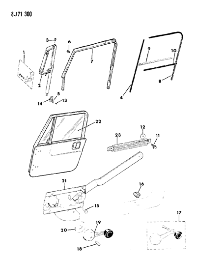 1987 Jeep Wrangler Glass-Door(TINTED) Diagram for 55012904