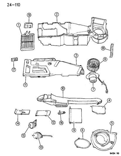 1995 Chrysler Town & Country Heater Unit Diagram 1