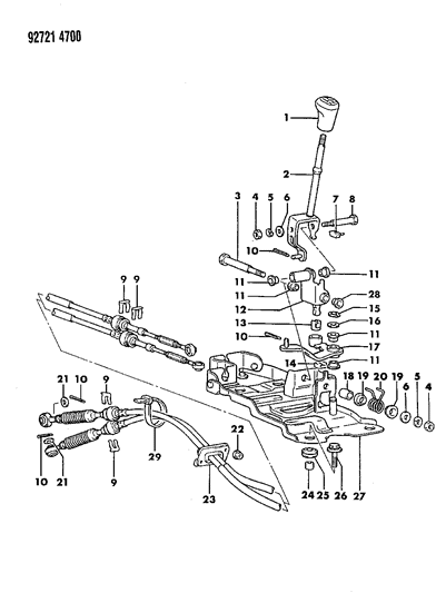 1994 Dodge Colt Controls, Gearshift Diagram