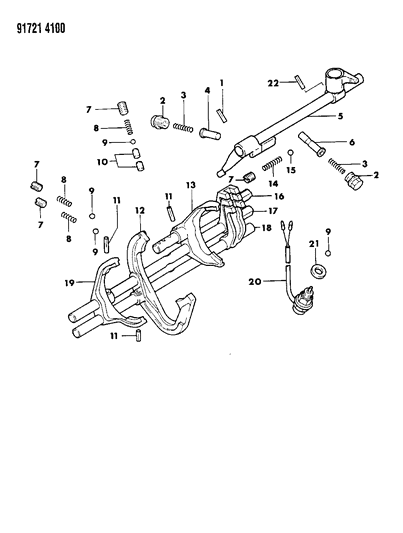 1991 Dodge Ram 50 Control, Shift Diagram 2