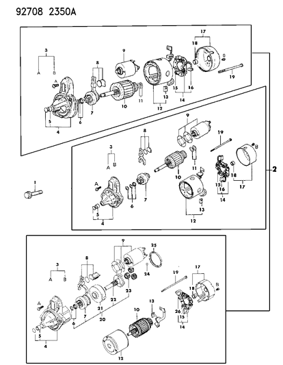 1993 Dodge Colt Bolt-Starter Inner Diagram for MD618545