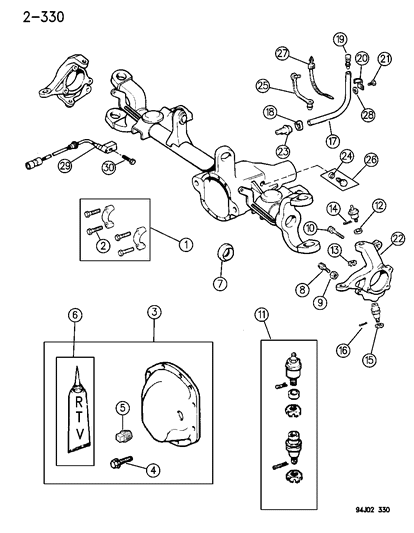 1996 Jeep Cherokee Housing - Front Axle Diagram 2