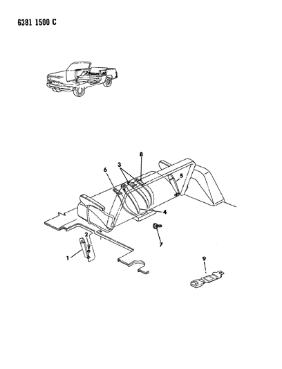 1987 Dodge W350 Belts - Rear Seat Diagram