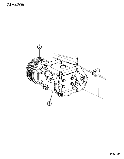 1995 Dodge Stratus Compressor & Mounting Diagram 1