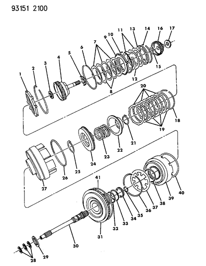 1993 Dodge Dynasty Clutch, Input Shaft Diagram