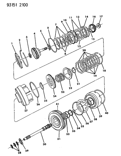 1993 Dodge Daytona Clutch, Input Shaft Diagram