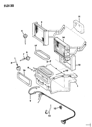 1992 Jeep Comanche Seal Heater Core Tubes Diagram for 56001322