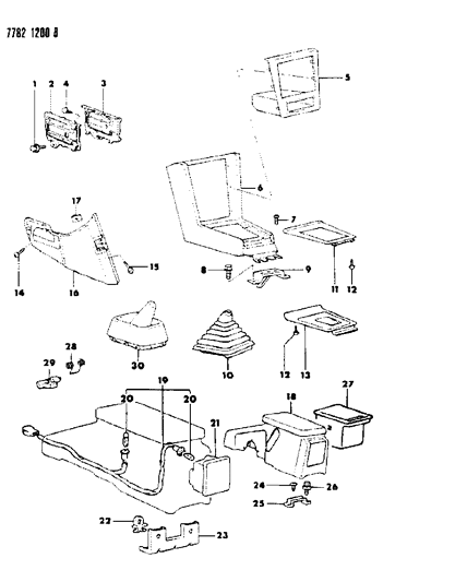 1987 Chrysler Conquest Console Diagram