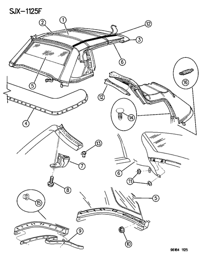 1996 Chrysler Sebring Convertible Top Diagram