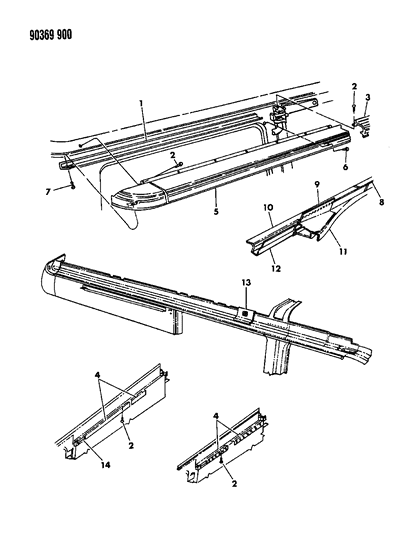 1992 Dodge Ram Wagon Track Sliding Door Diagram