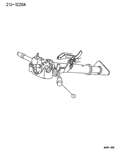 1996 Dodge Dakota Controls , Gearshift , Steering Column Shift Diagram 2