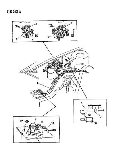 1989 Chrysler LeBaron GTC Vapor Canister Diagram 3