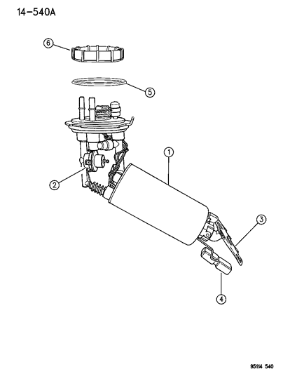 1995 Dodge Stratus Fuel Pump & Level Unit Diagram