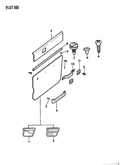 1991 Jeep Wrangler Door Trim Panel Full Hard Doors Diagram