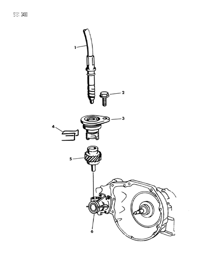 1985 Chrysler Executive Limousine Pinion & Adapter - Speedometer Cable Drive Diagram