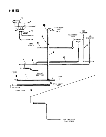 1989 Chrysler New Yorker Emission Hose Harness Diagram 3