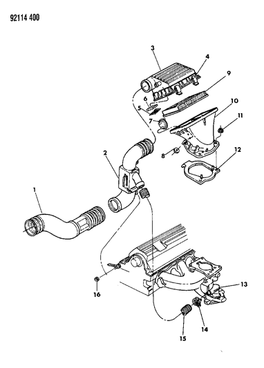 1992 Dodge Caravan Air Cleaner Diagram 1