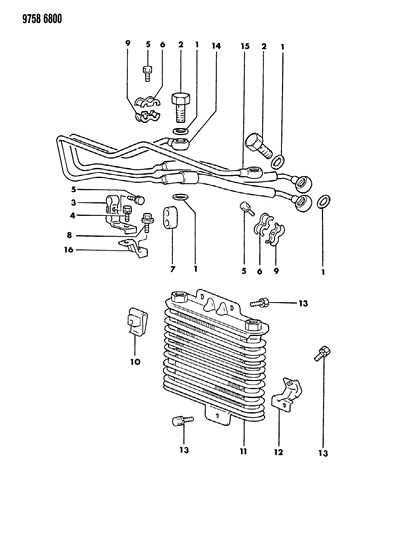 1989 Chrysler Conquest Engine Oil Cooler With Intercooler Diagram