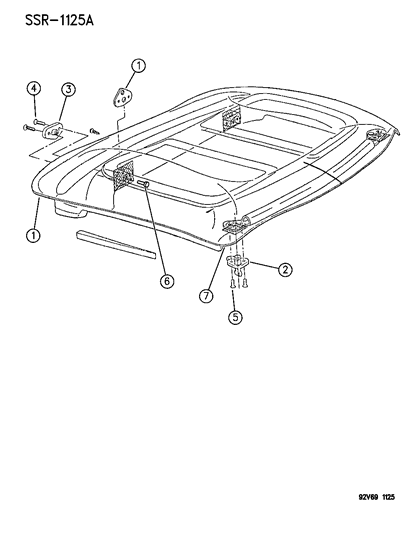 1996 Dodge Viper Top-Hard Diagram for PS54SX3