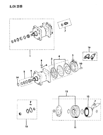 1990 Jeep Wrangler Pulley Diagram for J8133193